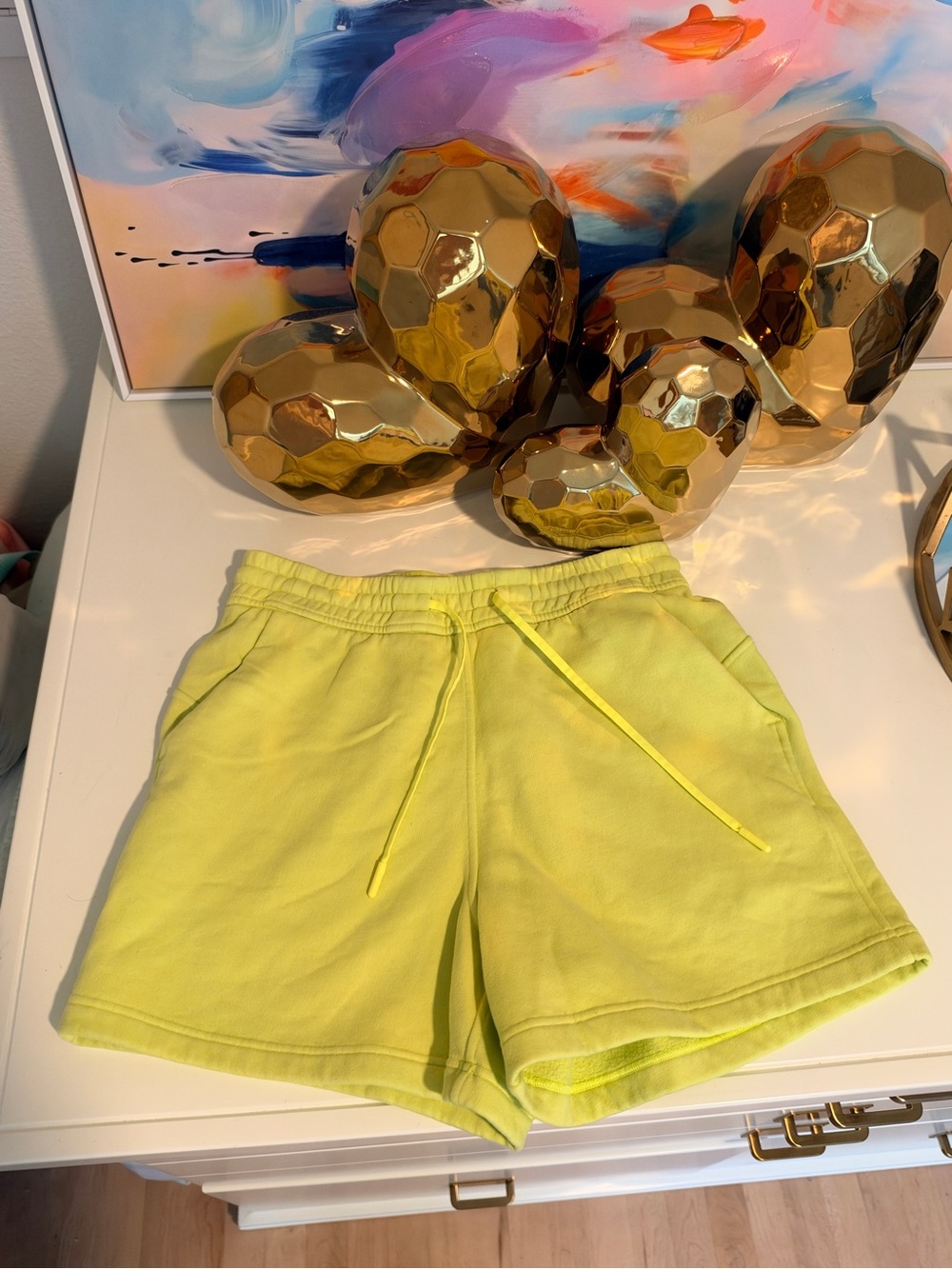 lululemon athletica Neon Yellow Drawstring Athletic Shorts